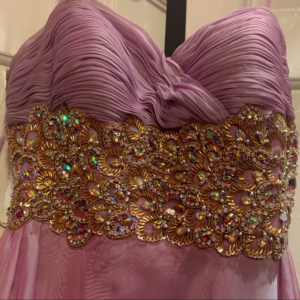 purple jeweled prom dress. worn once to prom.